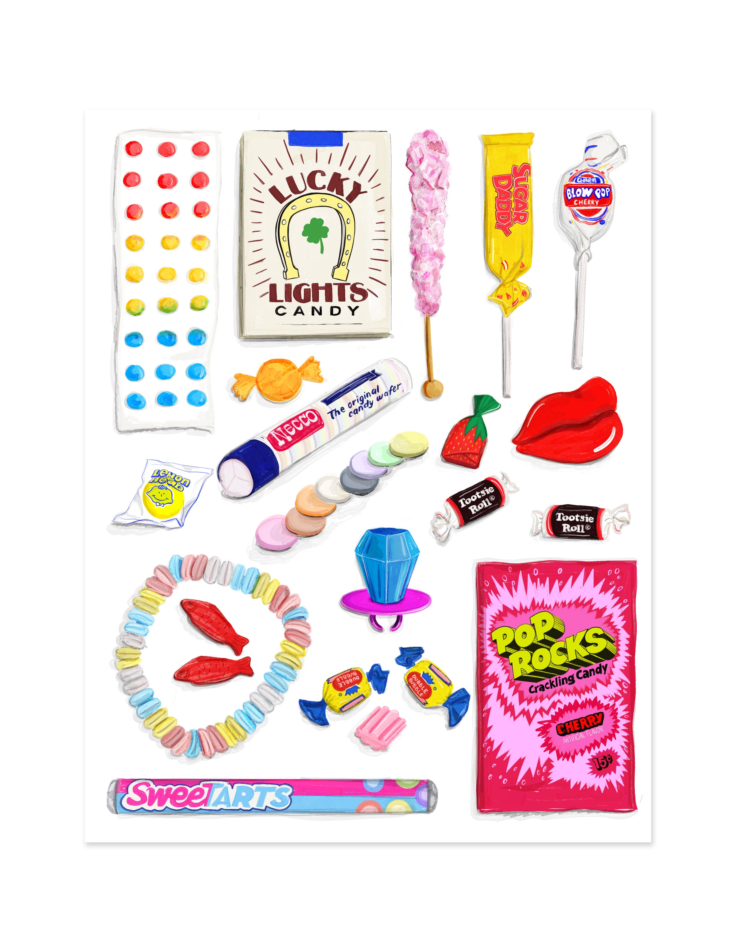 8x10 Retro Candy Print